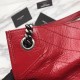 Fake YSL Saint Lauren Niki Medium Shopping Bag Crinkled Vintage Leather Red Replica