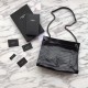 Replica YSL Saint Lauren Niki Medium Shopping Bag Crinkled Vintage Leather Black