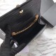 Replica YSL Saint Laurent Mini Kate Chain Wallet Crocodile Embossed Leather Black Gold Hardware
