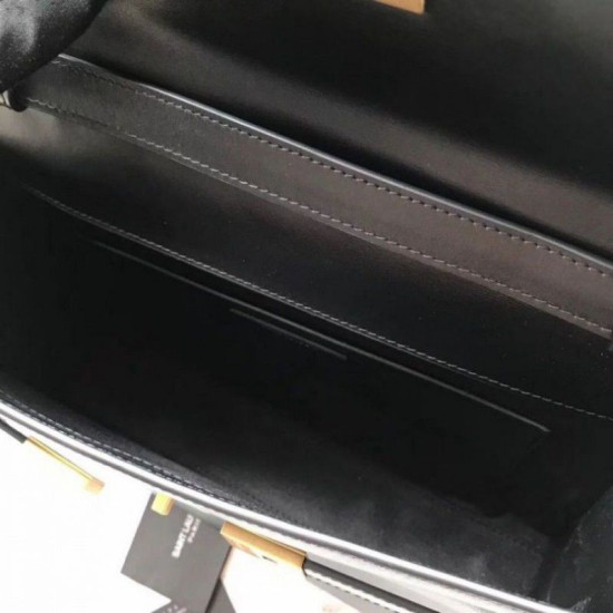 Fake YSL Saint Laurent Manhattan Baguette Top Handle Bag Black Replica