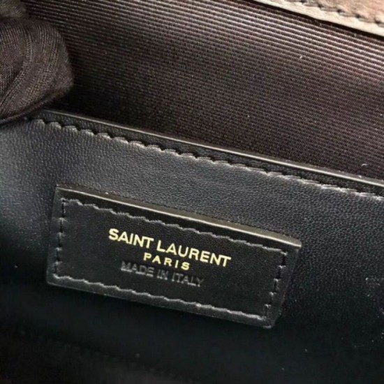 Fake YSL Saint Laurent Manhattan Baguette Top Handle Bag Black Replica