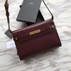 Fake YSL Saint Laurent Manhattan Baguette Top Handle Bag Brown Replica