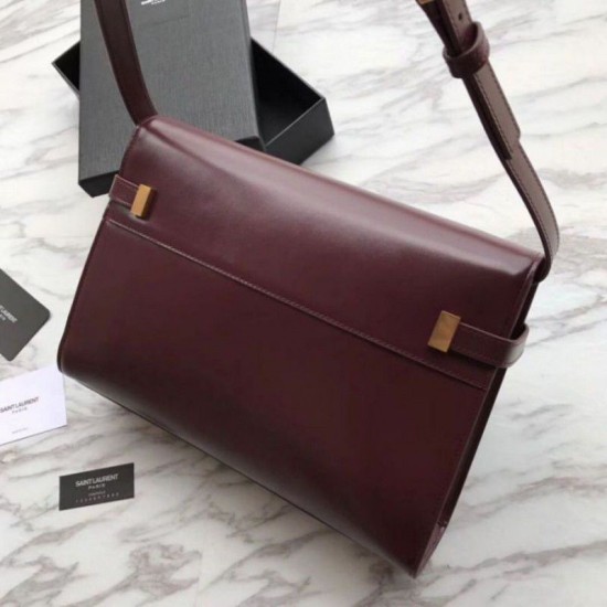 Fake YSL Saint Laurent Manhattan Baguette Top Handle Bag Brown Replica