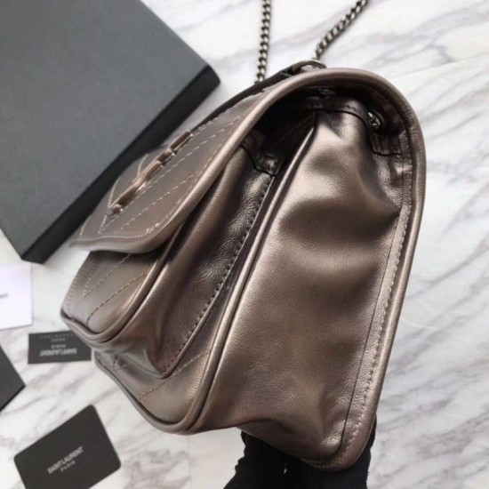 Fake YSL Saint Laurent Medium Niki Chain Bag Gray Replica