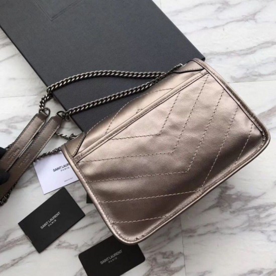 Fake YSL Saint Laurent Medium Niki Chain Bag Gray Replica