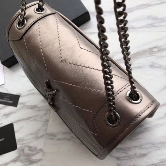 Fake YSL Saint Laurent Medium Niki Chain Bag Gray Replica