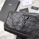 Fake YSL Saint Laurent Niki Large Wallet Crinkled Vintage Leather Black Replica
