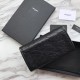 Fake YSL Saint Laurent Niki Large Wallet Crinkled Vintage Leather Black Replica