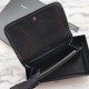 Fake YSL Saint Laurent Niki Large Wallet Crinkled Vintage Leather Black Replica