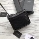 Replica YSL Saint Laurent Niki Chain Wallet Crinkled Vintage Leather Black