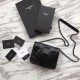 Replica YSL Saint Laurent Niki Chain Wallet Crinkled Vintage Leather Black