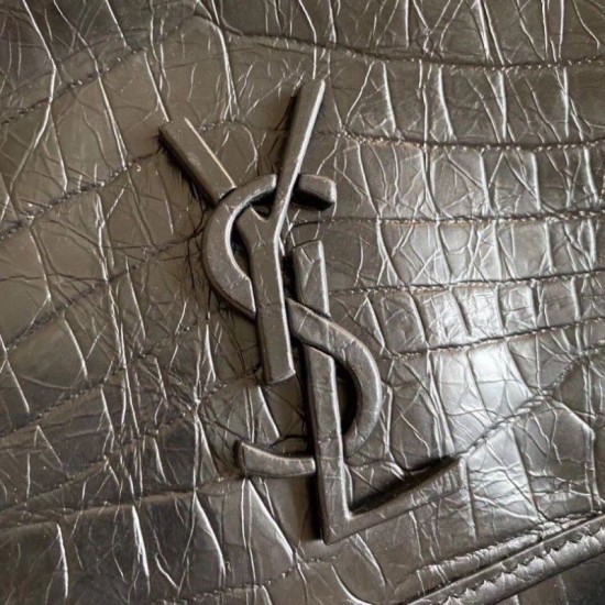 Fake YSL Saint Laurent Medium Niki Chain Bag Crocodile Black Replica