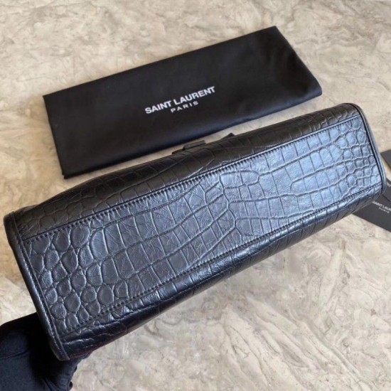 Replica YSL Saint Lauren Niki Medium Shopping Bag Crocodile Black Replica YSL Saint Lauren Niki Medium Shopping Bag Crocodile Black