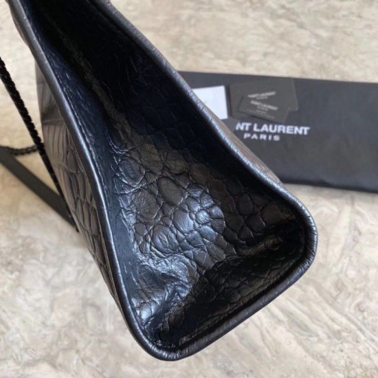 Replica YSL Saint Lauren Niki Medium Shopping Bag Crocodile Black Replica YSL Saint Lauren Niki Medium Shopping Bag Crocodile Black