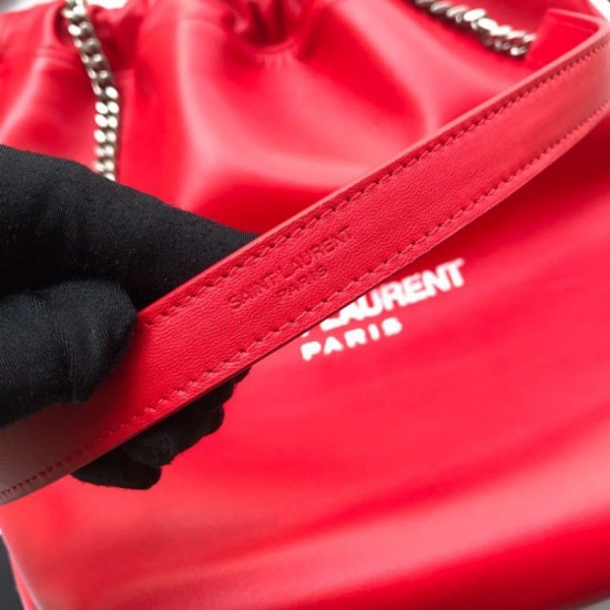 Replica YSL Saint Laurent Teddy Bucket Bag Red