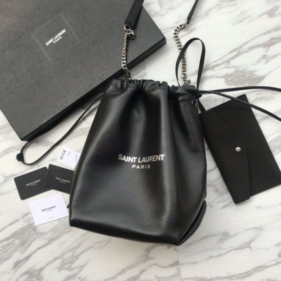Replica YSL Saint Laurent Teddy Bucket Bag Black