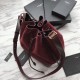 Replica YSL Saint Laurent Teddy Bucket Bag Matte leather Claret