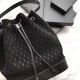 Replica YSL Saint Laurent Teddy Bucket Bag Matte leather Black