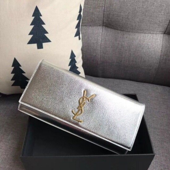 Replica YSL Saint Laurent Classic Clutch Silver