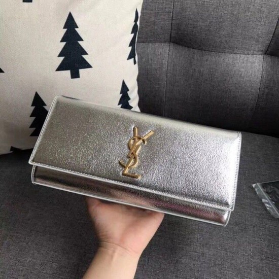 Replica YSL Saint Laurent Classic Clutch Silver