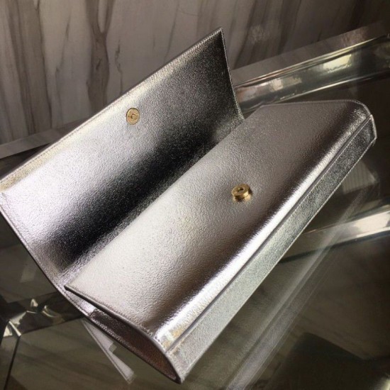 Replica YSL Saint Laurent Classic Clutch Silver