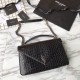 Replica YSL Saint Laurent Envelope Bag in Crocodile Pattern Black