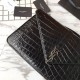 Replica YSL Saint Laurent Envelope Bag in Crocodile Pattern Black