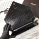 Replica YSL Saint Laurent Envelope Bag in Crocodile Pattern Black