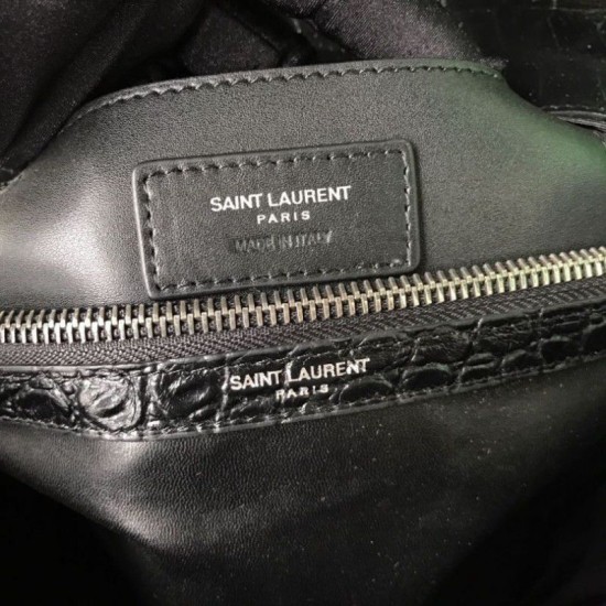 Replica YSL Saint Laurent Envelope Bag in Crocodile Pattern Black
