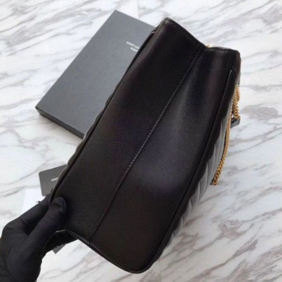 Replica YSL Saint Laurent Shoping Bag Graind leather Black