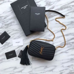 Replica YSL Saint Laurent LouLou Chain Bag Black Replica YSL Saint Laurent LouLou Chain Bag Black