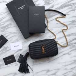 Replica YSL Saint Laurent LouLou Chain Bag Black