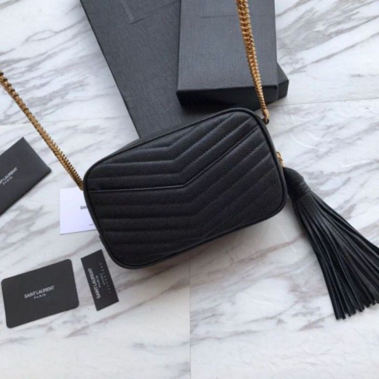 Replica YSL Saint Laurent LouLou Chain Bag Black