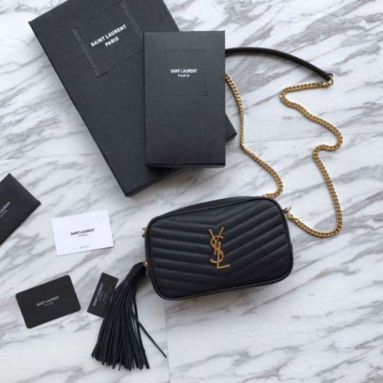 Replica YSL Saint Laurent LouLou Chain Bag Black