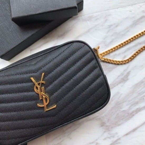 Replica YSL Saint Laurent LouLou Chain Bag Black