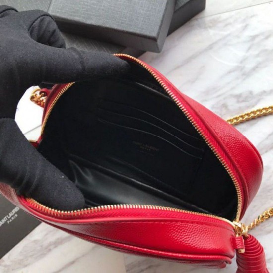 Fake YSL Saint Laurent LouLou Chain Bag Red Replica