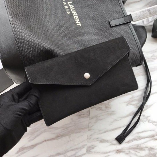 Replica YSL Saint Lauren Shopping Tote Bags Black