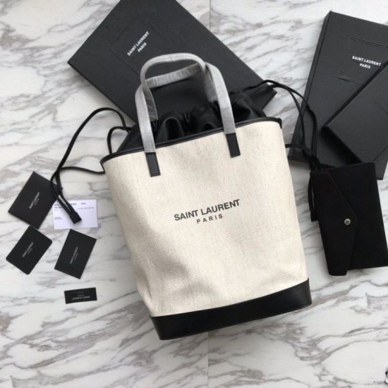 Fake YSL Saint Lauren Shopping Tote Bags Whte Replica