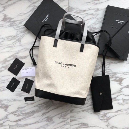 Fake YSL Saint Lauren Shopping Tote Bags Whte Replica