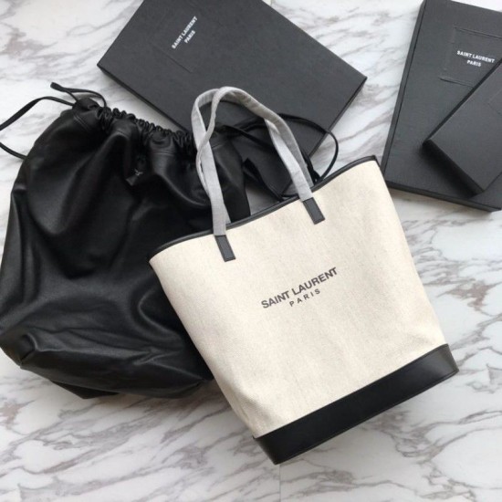 Fake YSL Saint Lauren Shopping Tote Bags Whte Replica