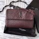 Fake Saint Laurent Medium West Hollywood Bag in Crocodile Embossed Leather Bordeaux Replica