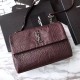 Fake Saint Laurent Medium West Hollywood Bag in Crocodile Embossed Leather Bordeaux Replica