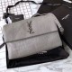 Fake Saint Laurent Medium West Hollywood Bag in Crocodile Embossed Leather Gray Replica