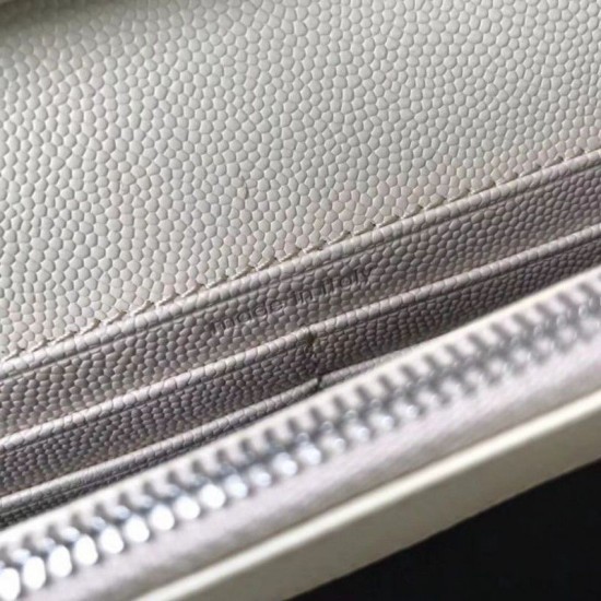 Replica YSL Saint Laurent Grained Matelasse Chain Wallet Beige