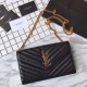 Replica YSL Saint Laurent Grained Matelasse Chain Wallet Black