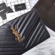 Replica YSL Saint Laurent Grained Matelasse Chain Wallet Black