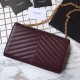 Fake YSL Saint Laurent Grained Matelasse Chain Wallet Claret Replica