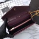 Fake YSL Saint Laurent Grained Matelasse Chain Wallet Claret Replica