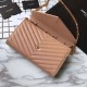 Fake YSL Saint Laurent Grained Matelasse Chain Wallet Yellow Replica