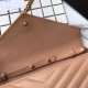 Fake YSL Saint Laurent Grained Matelasse Chain Wallet Yellow Replica